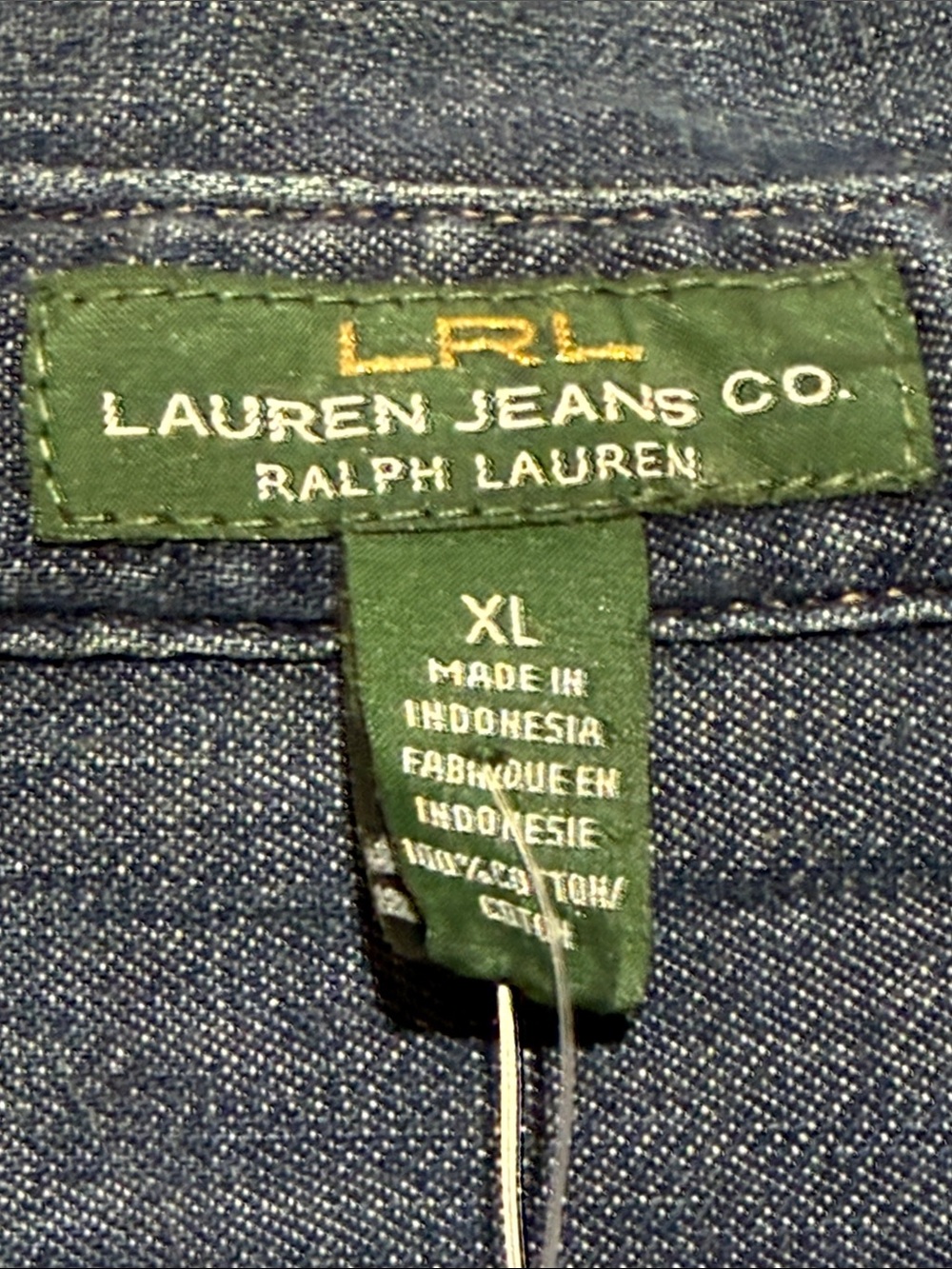 Ralph Lauren Indigo Denim Long-Sleeve Shirt Dress with Tie Waist - Picture 2 of 8